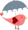 Bird With Umbrella Clip Art
